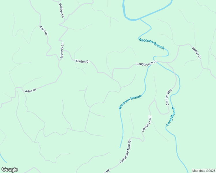 map of restaurants, bars, coffee shops, grocery stores, and more near 976 Raccoon Ridge Northeast in Ranger
