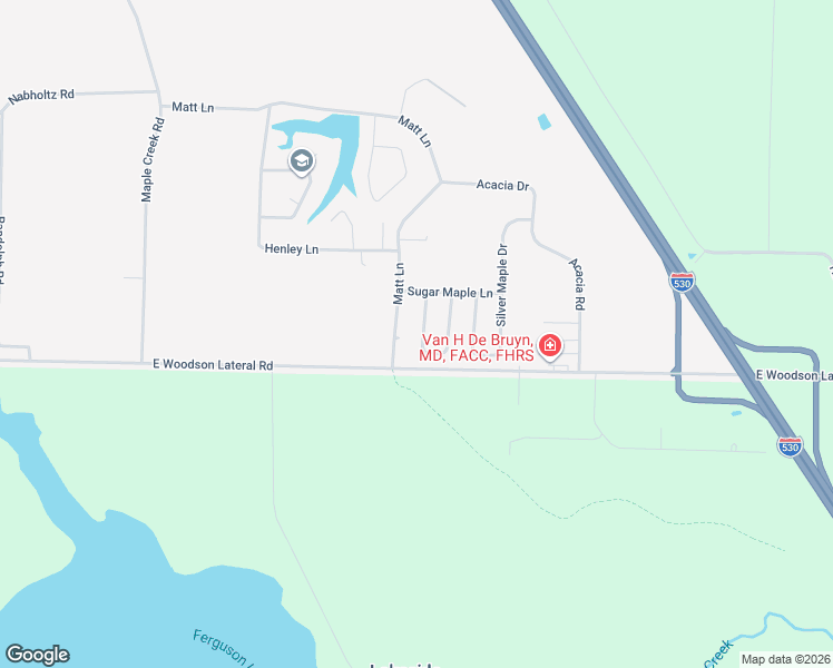 map of restaurants, bars, coffee shops, grocery stores, and more near 21930 Mountain Maple Circle in Hensley