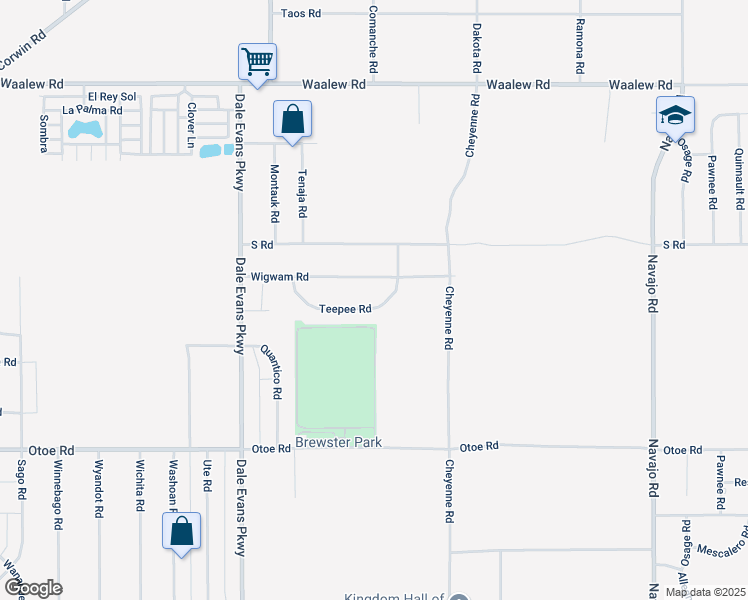 map of restaurants, bars, coffee shops, grocery stores, and more near 21182 Teepee Road in Apple Valley
