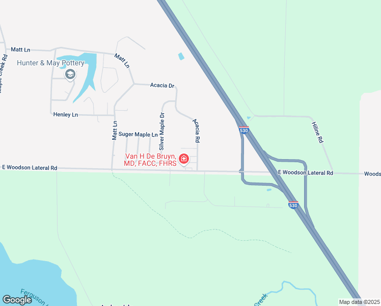 map of restaurants, bars, coffee shops, grocery stores, and more near 21885 Acacia Drive in Hensley