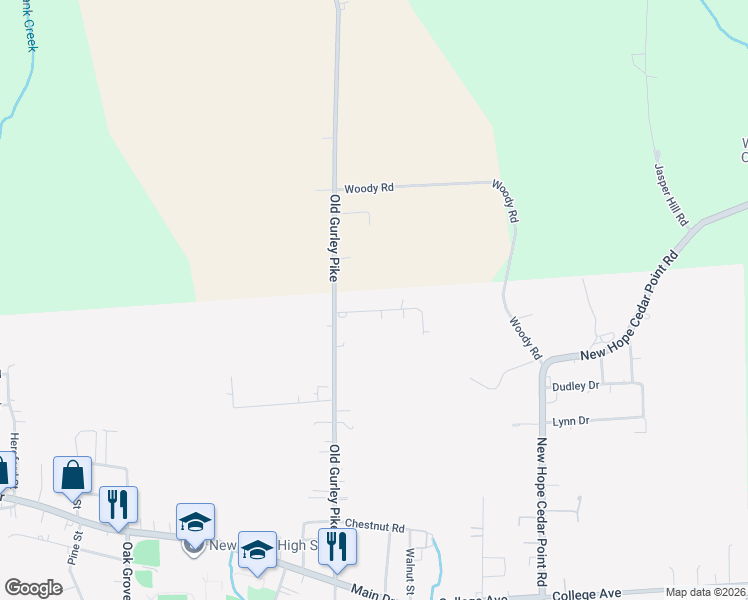 map of restaurants, bars, coffee shops, grocery stores, and more near in New Hope