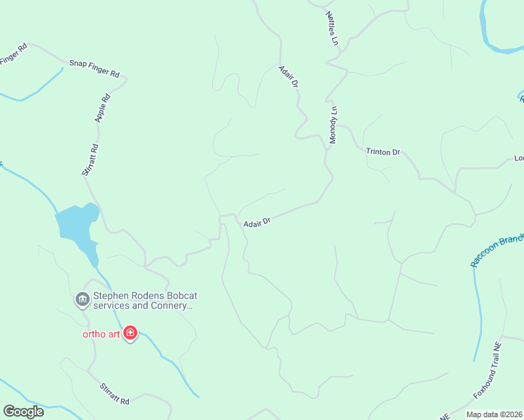 map of restaurants, bars, coffee shops, grocery stores, and more near 19 Adair Drive in Ranger