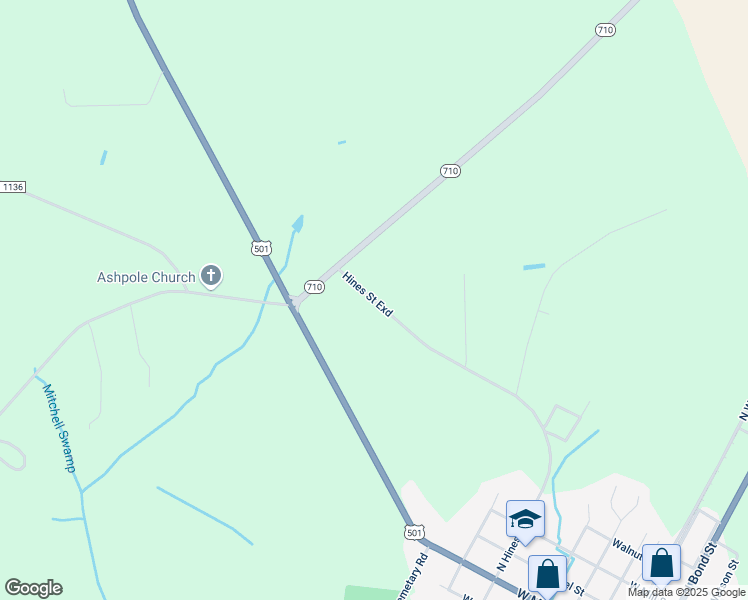 map of restaurants, bars, coffee shops, grocery stores, and more near 441 Hines Street in Rowland