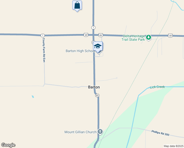 map of restaurants, bars, coffee shops, grocery stores, and more near in Barton