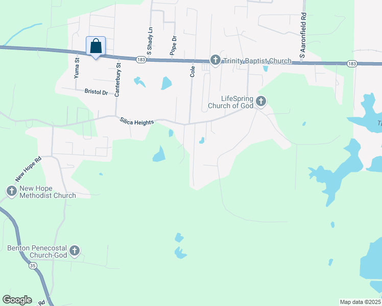 map of restaurants, bars, coffee shops, grocery stores, and more near 1401 Country Oaks Drive in Benton