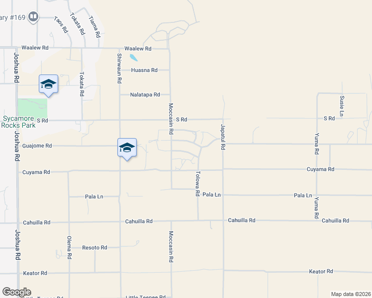map of restaurants, bars, coffee shops, grocery stores, and more near 23956 Tahquitz Road in Apple Valley
