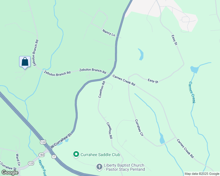 map of restaurants, bars, coffee shops, grocery stores, and more near 116 Merritts Circle in Toccoa