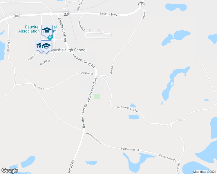 map of restaurants, bars, coffee shops, grocery stores, and more near Mount Olive Cutoff Road in Bauxite