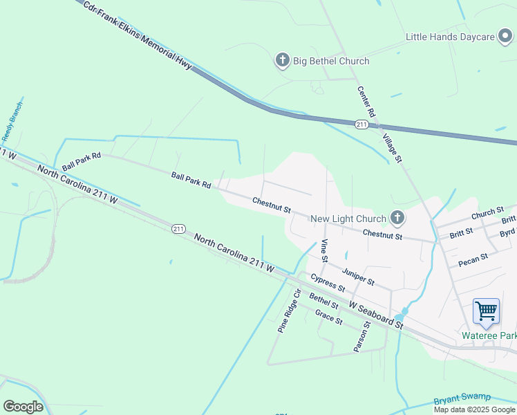 map of restaurants, bars, coffee shops, grocery stores, and more near 734 Ball Park Road in Bladenboro
