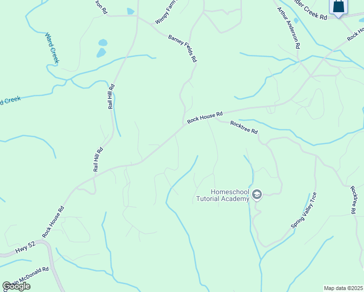 map of restaurants, bars, coffee shops, grocery stores, and more near 51 Georgia Avenue in Dahlonega