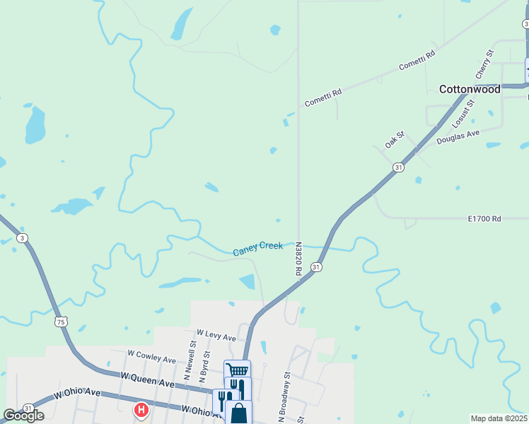 map of restaurants, bars, coffee shops, grocery stores, and more near in Coalgate