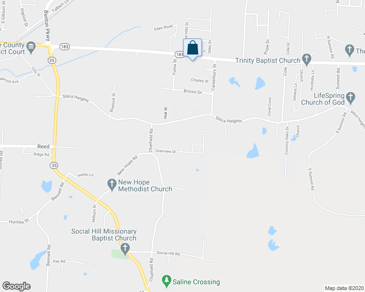 map of restaurants, bars, coffee shops, grocery stores, and more near 1326 Overview Cove in Benton