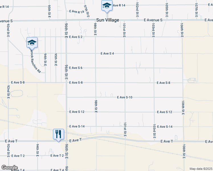map of restaurants, bars, coffee shops, grocery stores, and more near 9860 East Avenue S-8 in Littlerock