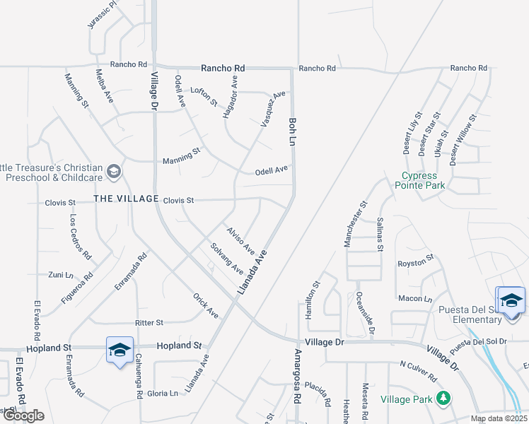 map of restaurants, bars, coffee shops, grocery stores, and more near 16459 Bunnell Avenue in Victorville