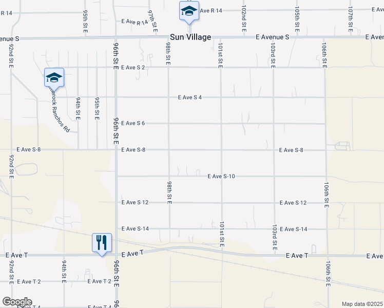 map of restaurants, bars, coffee shops, grocery stores, and more near 9860 East Avenue S in Littlerock