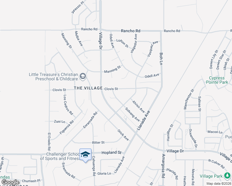map of restaurants, bars, coffee shops, grocery stores, and more near 16463 Solvang Avenue in Victorville