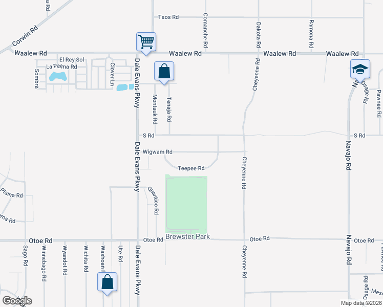 map of restaurants, bars, coffee shops, grocery stores, and more near 21110 Teepee Road in Apple Valley