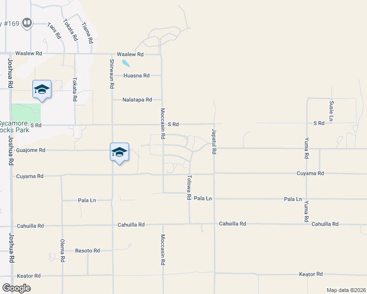 map of restaurants, bars, coffee shops, grocery stores, and more near 23956 Tahquitz Road in Apple Valley