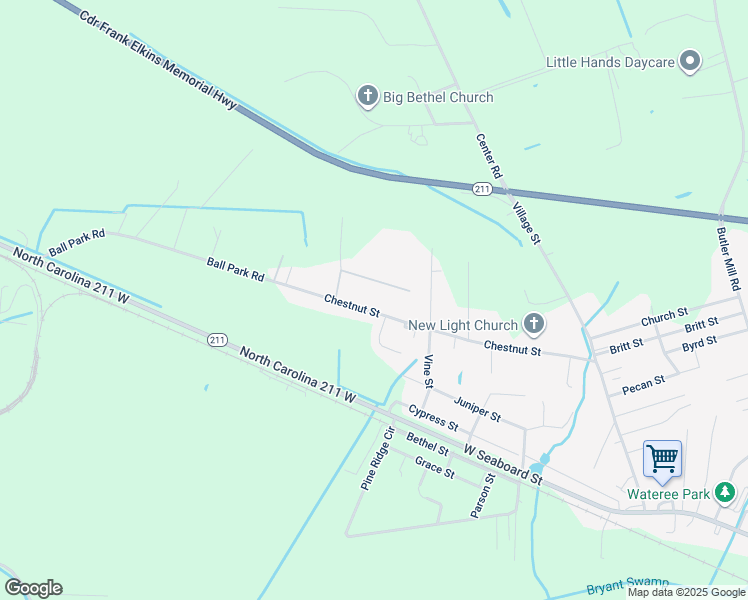 map of restaurants, bars, coffee shops, grocery stores, and more near 857 Ball Park Road in Bladenboro