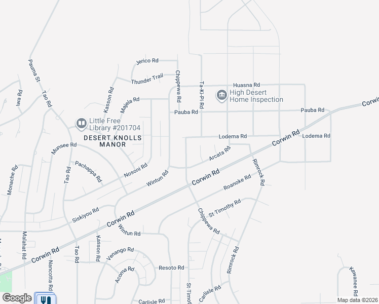 map of restaurants, bars, coffee shops, grocery stores, and more near 16469 Chippewa Road in Apple Valley