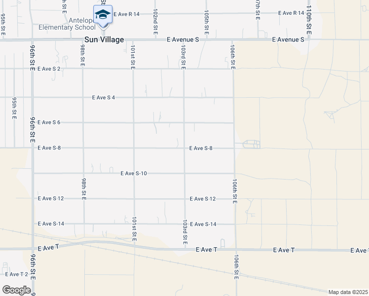 map of restaurants, bars, coffee shops, grocery stores, and more near 103rd Street East in Los Angeles County