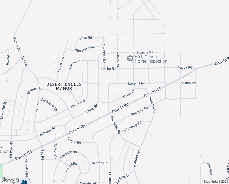map of restaurants, bars, coffee shops, grocery stores, and more near 16450 Arcata Lane in Apple Valley