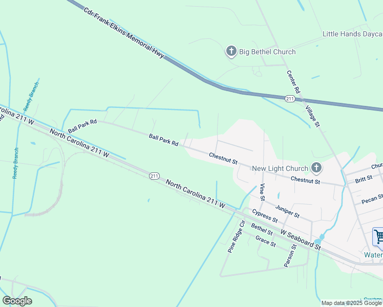 map of restaurants, bars, coffee shops, grocery stores, and more near 626 Ball Park Road in Bladenboro