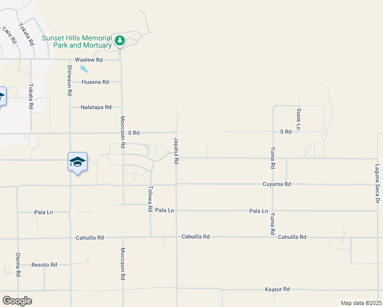 map of restaurants, bars, coffee shops, grocery stores, and more near 24162 Shoshone Road in Apple Valley