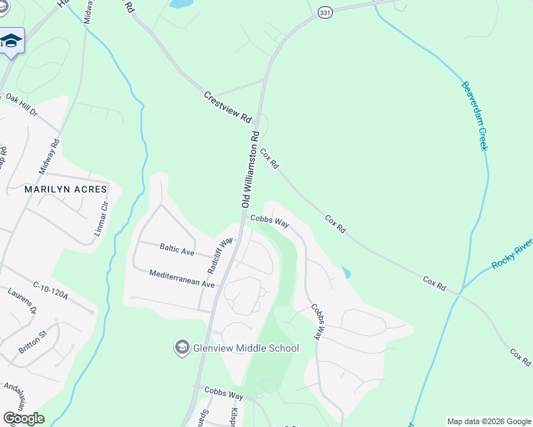 map of restaurants, bars, coffee shops, grocery stores, and more near 3106 Myrtlewood in Anderson