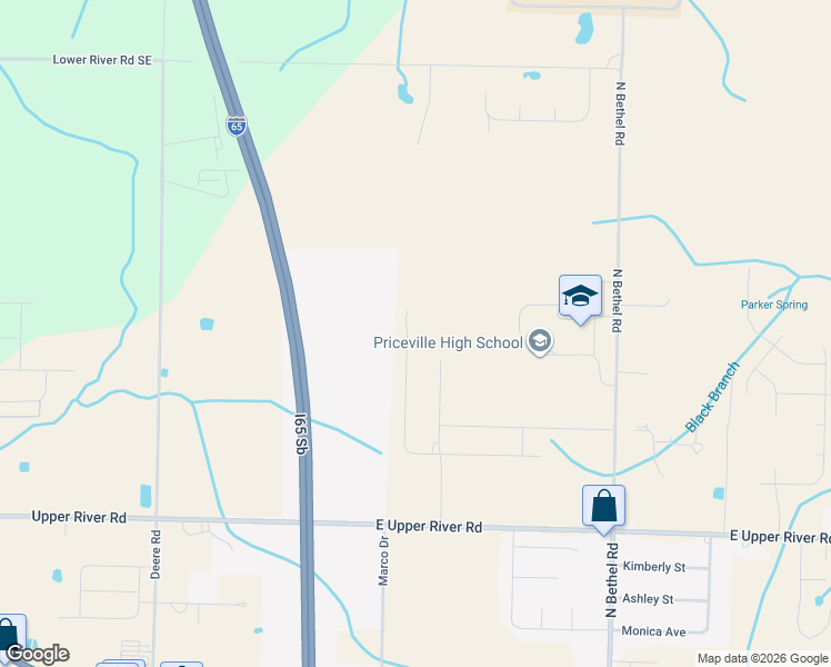 map of restaurants, bars, coffee shops, grocery stores, and more near 148 Bakers Farm Drive in Decatur