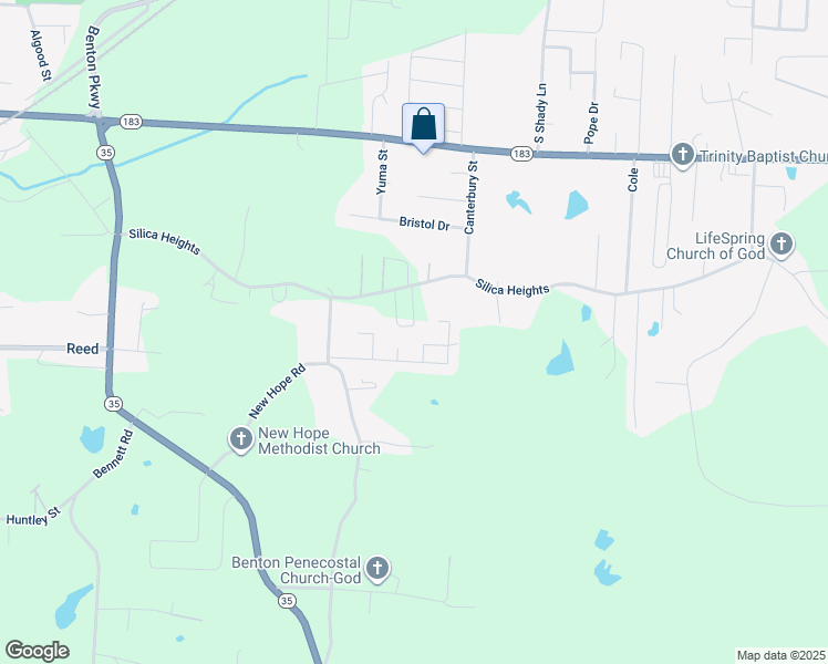 map of restaurants, bars, coffee shops, grocery stores, and more near 2825 Silica Heights in Benton