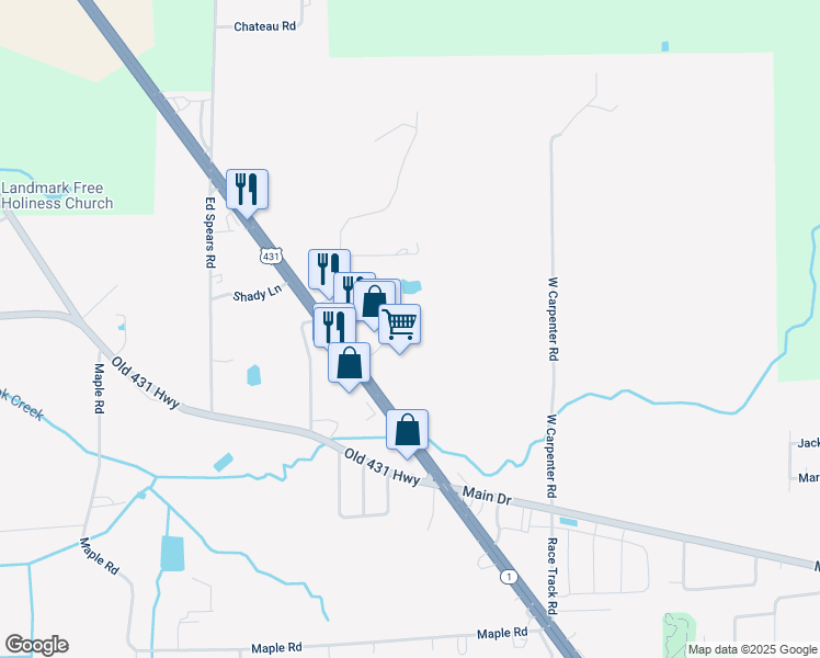 map of restaurants, bars, coffee shops, grocery stores, and more near 150 Merritt Drive in New Hope