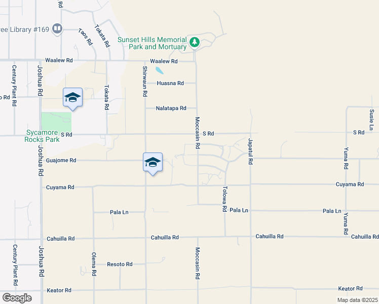map of restaurants, bars, coffee shops, grocery stores, and more near 23870 Guajome Road in Apple Valley