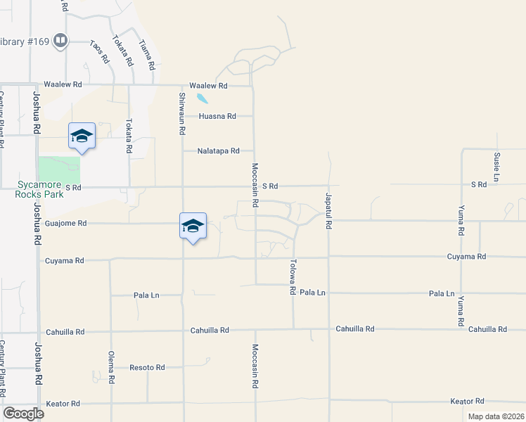 map of restaurants, bars, coffee shops, grocery stores, and more near 23922 Guajome Road in Apple Valley