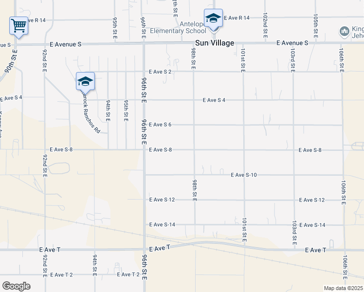 map of restaurants, bars, coffee shops, grocery stores, and more near 9731 East Avenue S-8 in Littlerock
