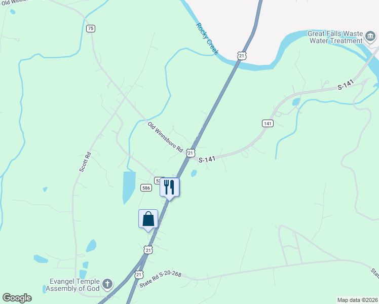 map of restaurants, bars, coffee shops, grocery stores, and more near 3245 Ridgeway Road in Great Falls