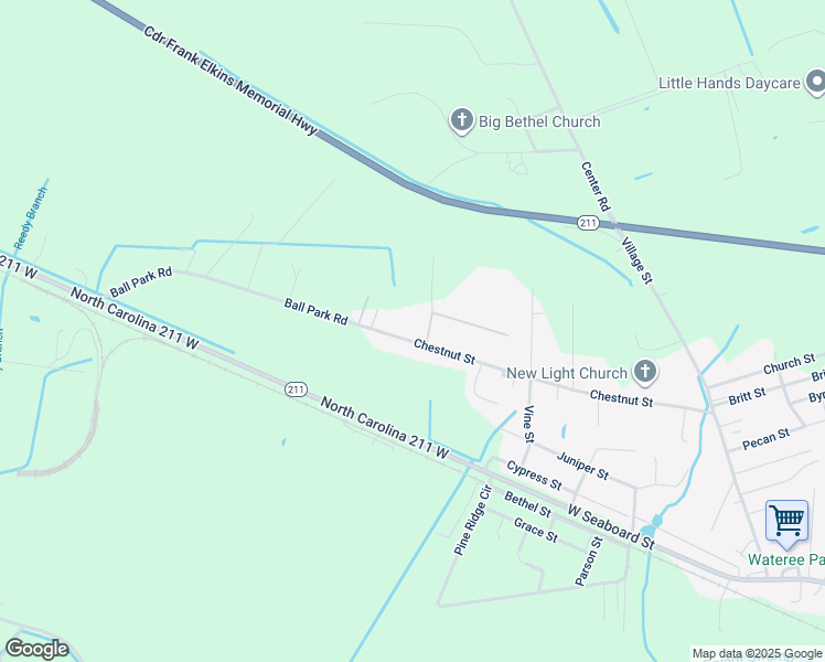 map of restaurants, bars, coffee shops, grocery stores, and more near 705 Ball Park Road in Bladenboro