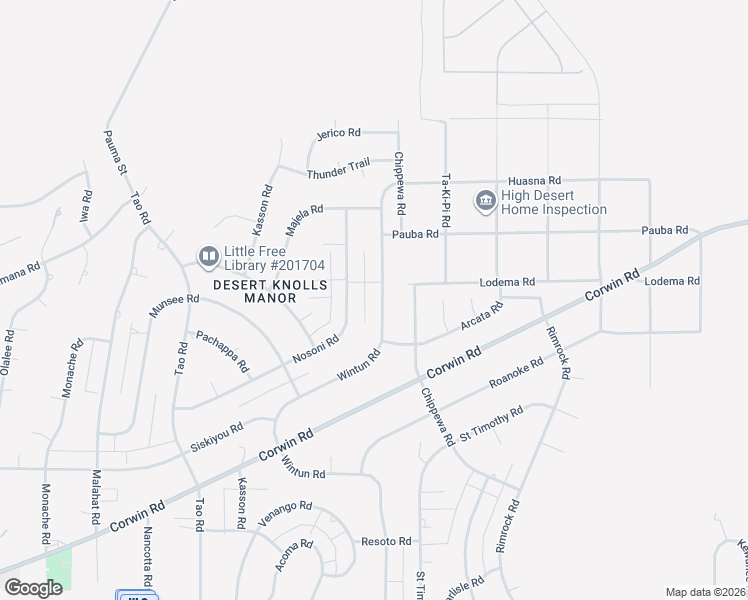 map of restaurants, bars, coffee shops, grocery stores, and more near 16470 Wintun Road in Apple Valley
