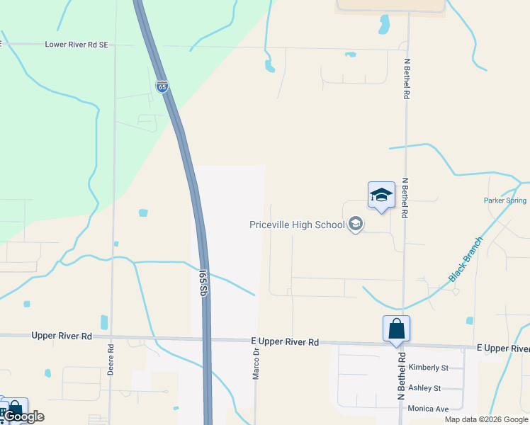 map of restaurants, bars, coffee shops, grocery stores, and more near 148 Bakers Farm Drive in Decatur