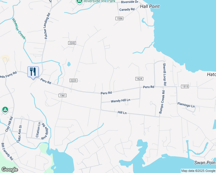 map of restaurants, bars, coffee shops, grocery stores, and more near 107 Tillet Lane in Sneads Ferry