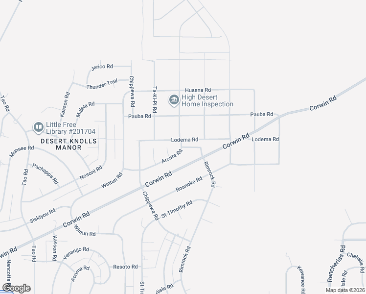 map of restaurants, bars, coffee shops, grocery stores, and more near 20175 Rimrock Road in Apple Valley