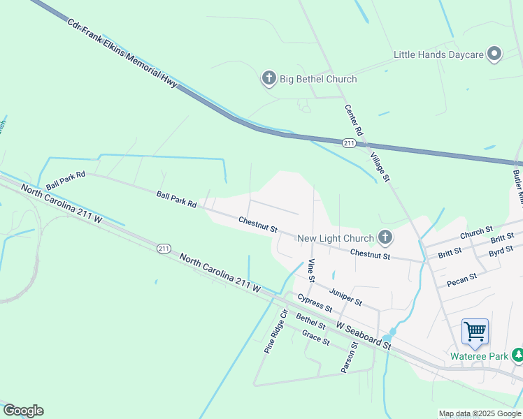 map of restaurants, bars, coffee shops, grocery stores, and more near 42 Home Run Drive in Bladenboro