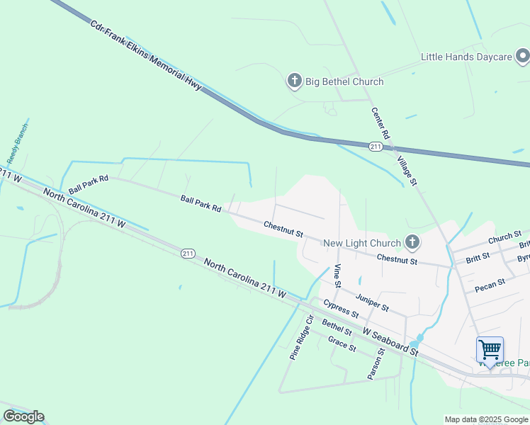 map of restaurants, bars, coffee shops, grocery stores, and more near 705 Ball Park Road in Bladenboro