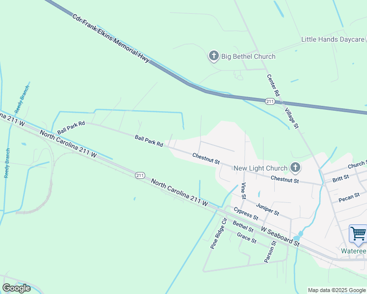 map of restaurants, bars, coffee shops, grocery stores, and more near 667 Ball Park Road in Bladenboro