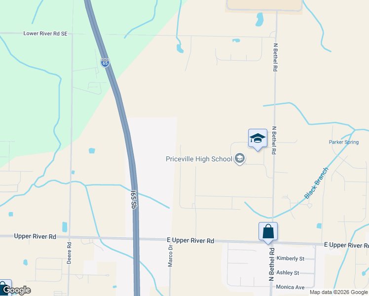 map of restaurants, bars, coffee shops, grocery stores, and more near 148 Bakers Farm Drive in Decatur