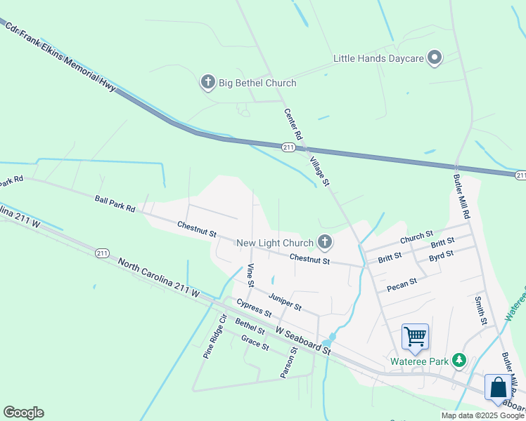 map of restaurants, bars, coffee shops, grocery stores, and more near Tower Lane in Bladenboro
