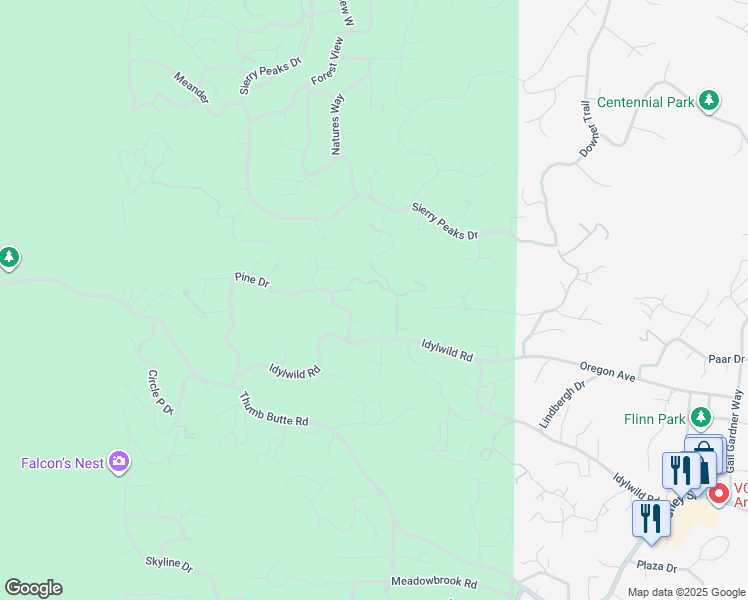 map of restaurants, bars, coffee shops, grocery stores, and more near 1897 Idylwild Way in Prescott