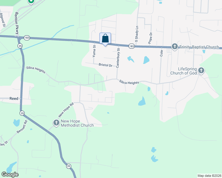 map of restaurants, bars, coffee shops, grocery stores, and more near 1220 Ridgecrest Drive in Benton