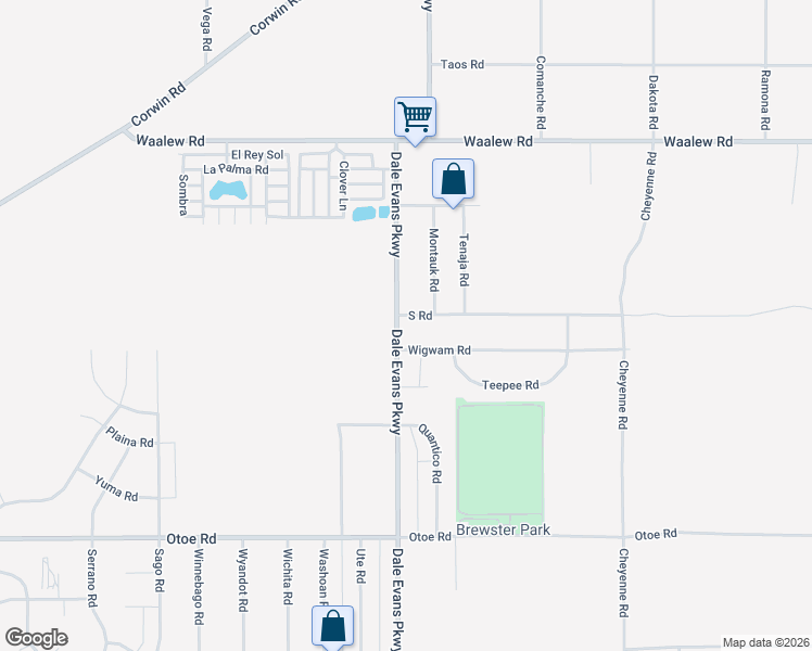 map of restaurants, bars, coffee shops, grocery stores, and more near 16485 Dale Evans Parkway in Apple Valley