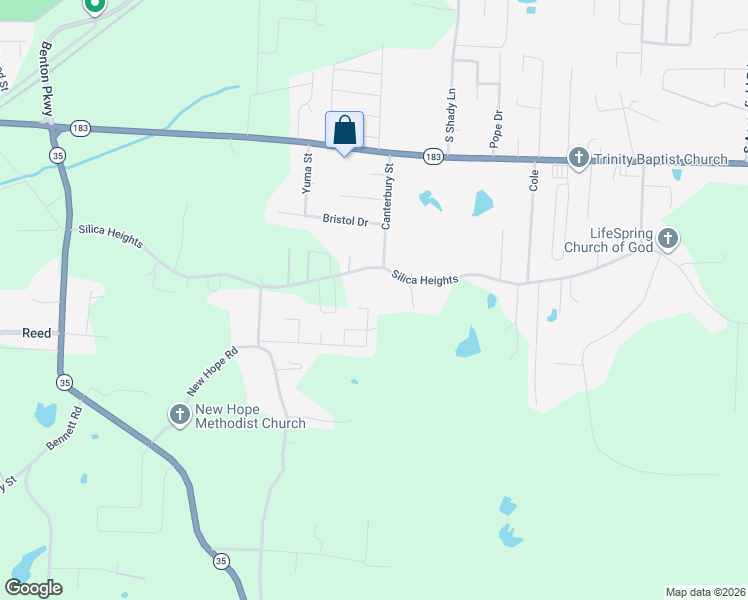 map of restaurants, bars, coffee shops, grocery stores, and more near 1220 Ridgecrest Drive in Benton